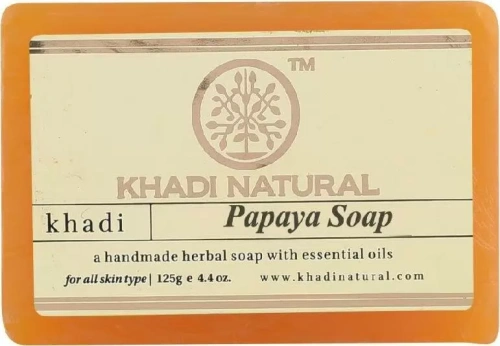 Мыло Папайя, ручная работа (Papaya handmade soap), 125 гр Khadi Natural Мыло Папайя, ручная работа (Papaya handmade soap), 125 гр Khadi Natural